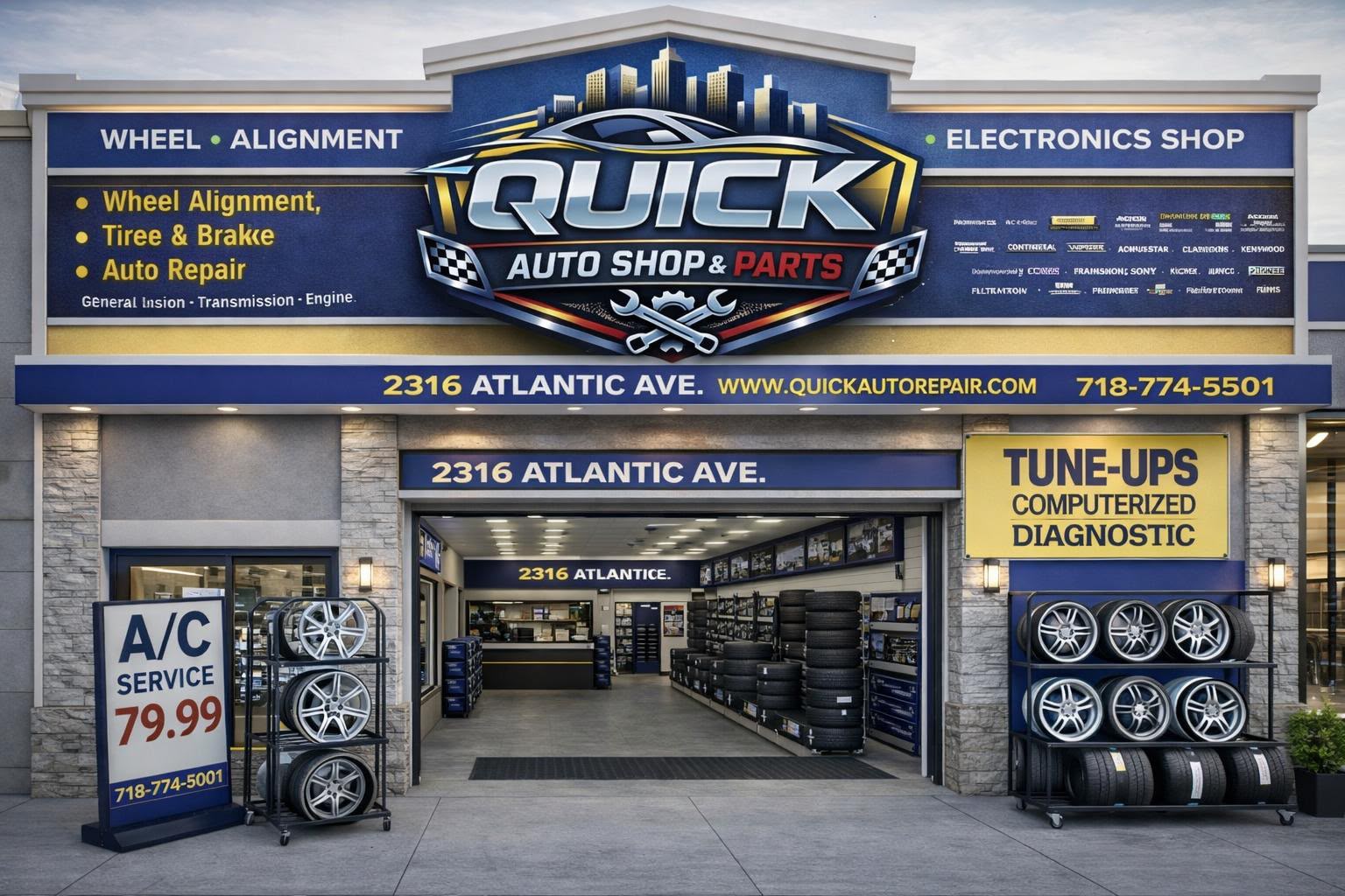 Preview of the new Quick Auto Repair sign, currently being installed